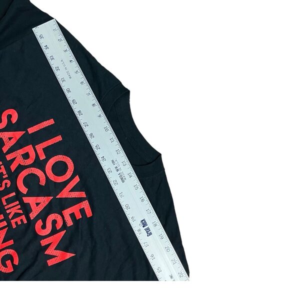 Spencer’s T Shirt Men’s XL Black I Love Sarcasm Novelty Funny Red Joke Gift - Picture 5 of 6